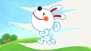 「いないいないばあっ！」（Eテレ）　まど・みちおさんの「うさぎさんがきてね」の歌のアニメーション4