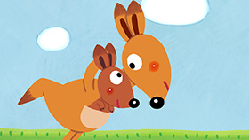 「かんがるー」のアニメーションをつくりました。